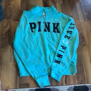 Mint green Victoria’s Secret quarter zip pullover